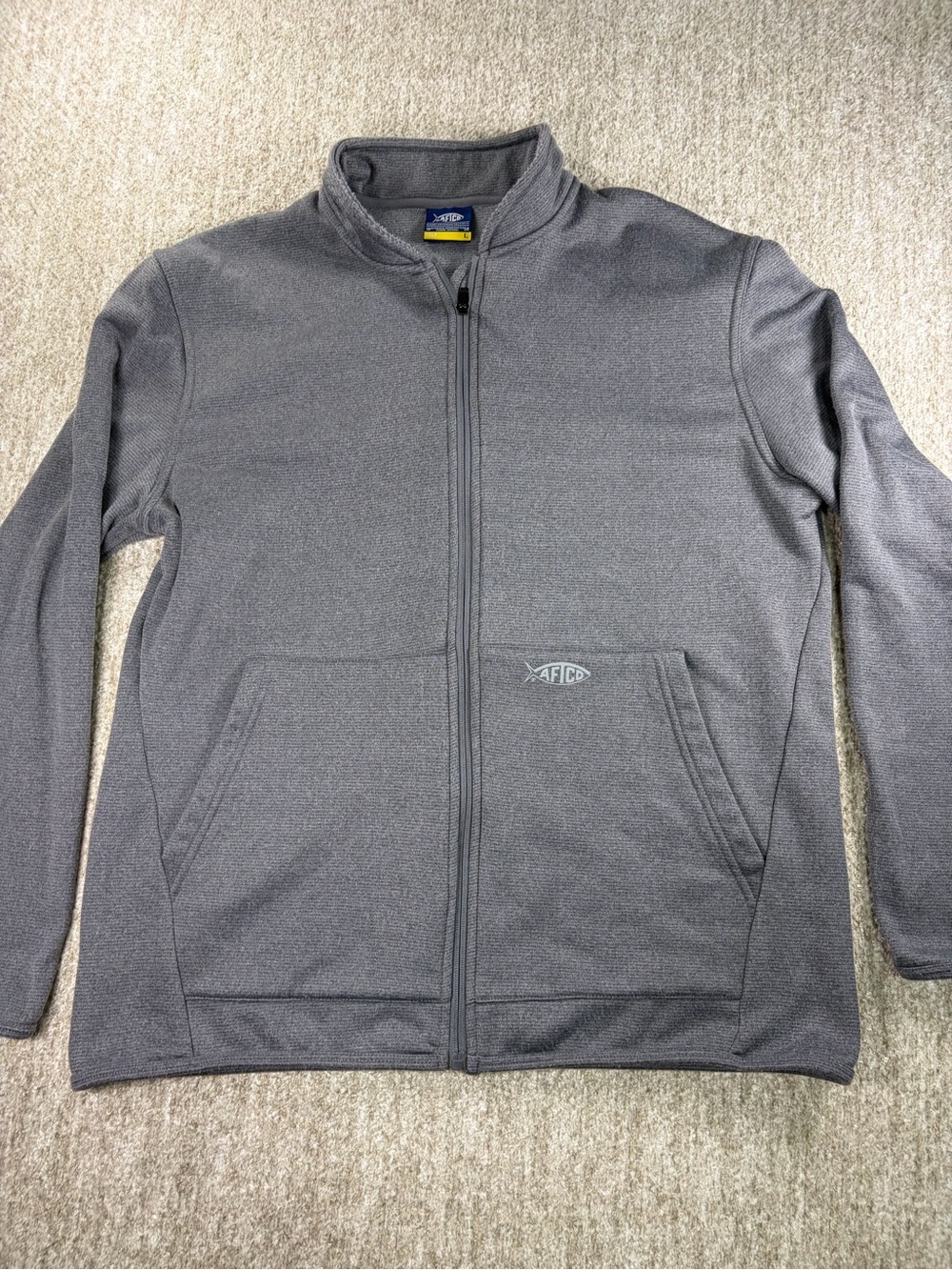 AFTCO Charcoal Grey Zip-Up Fleece Jacket